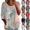Linen Shirts For Women 3/4 Sleeve Button Down V Neck Summer Tops Dressy Casual Cute Shirts