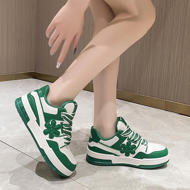 Internet Celebrity Platform Casual Sports Shoes Women Ins Tide 2024 Summer New Niche Versatile Running White Board Shoes