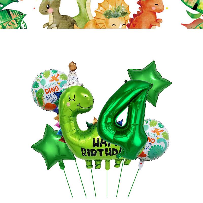 Dinosaur Birthday Decoration Party Supplies Set Cup Plate Tablecloth Dinosaur Balloons Happy Banner Cake Topper for Kids Favors