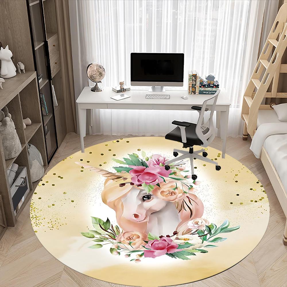 1pc Unicorn Fantasy Chair Carpet for Office, Non slip, Soft and Durable Office Rug