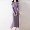 Women Sweater Dress 100% Wool MODERN NEW SAGA Turtleneck Knit Long Pullover Winter Jumpers Wool Long Dress Female