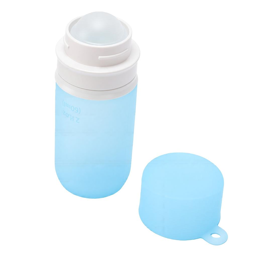 Sunscreen Applicator Silicone Refillable Roller Ball Dispenser for Sunscreens Lotions Blue