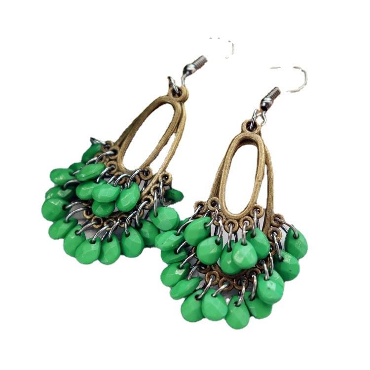 Handmade Retro Exquisite Water Drop Fringed Earrings Women's Long Versatile Temperament Earrings Smart Personality Show Face Thin Earrings