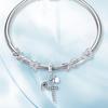 BAMOER 925 Silver Clear 5A Crystal Collection Family Heart Cross Charm Beads fit for Charm Bracelet & Necklace Pendant