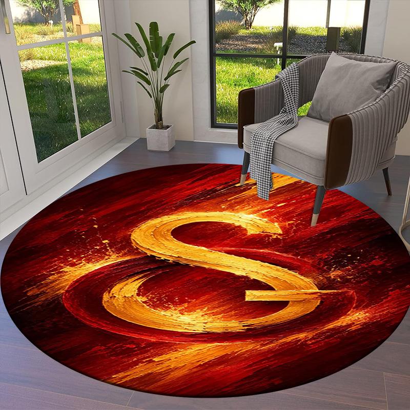 Galatasaray S Round Area Rug,Carpet Rug for Living Room Bedroom Sofa Playroom Decor,Non-slip Floor Mat