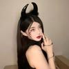 Cosplay Ox Horns Headband Headpiece Demon Hair Hoop Puffy Halloween Hair Band  Kids