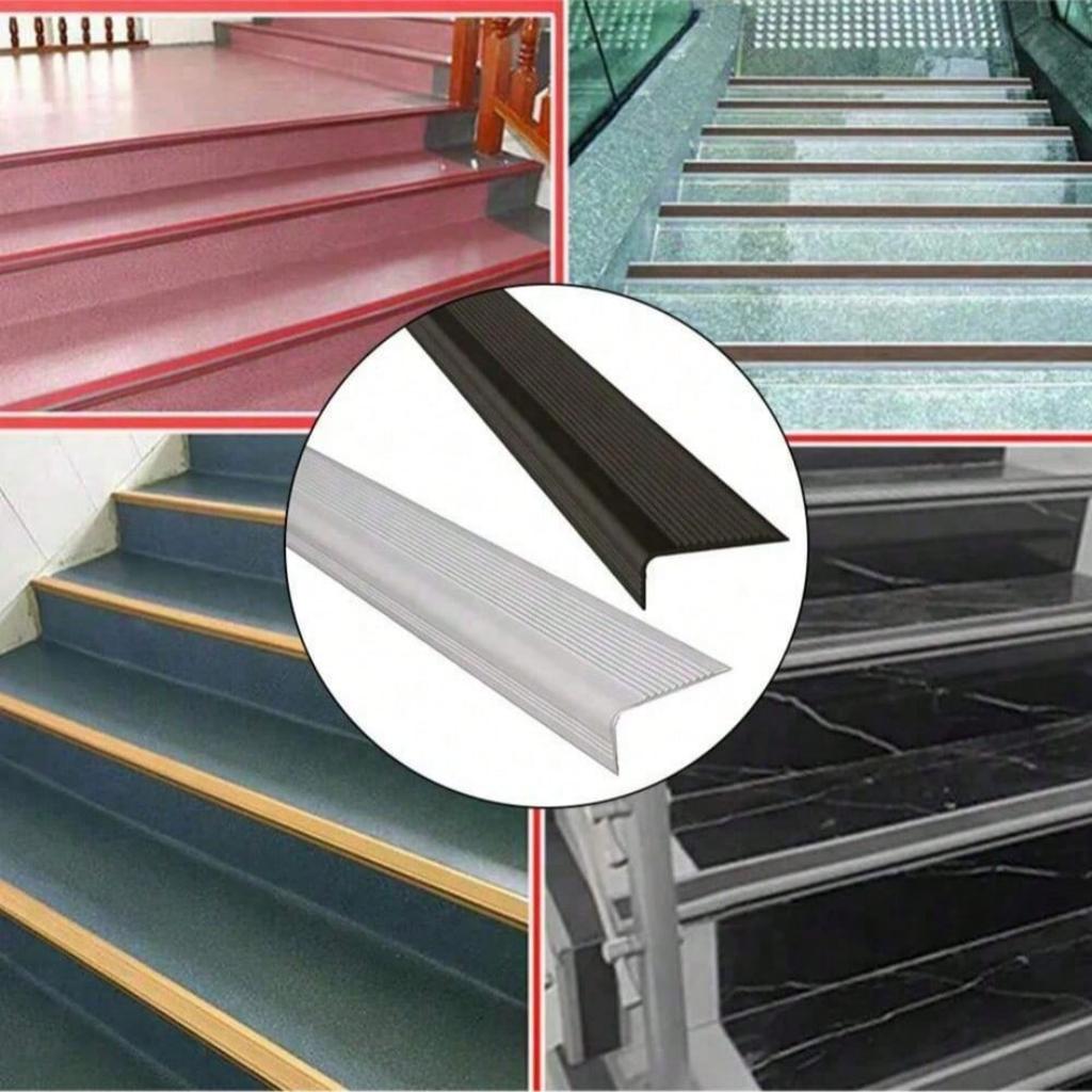 1 Stück 2m/78,74 Zoll Selbstklebender Treppenkanten-Schutz Rutschfeste Wasserdichte Treppenkanten-Streifen Innen Treppen PVC Anti-Rutsch-Streifen Kante