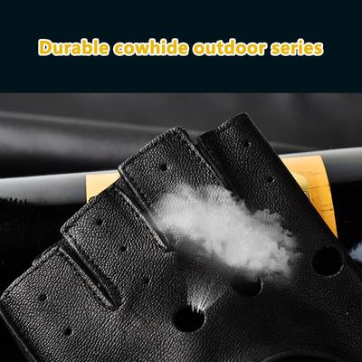 Mens Fingerless Half Finger Driving Fitness Motorcycle Cycling Goatskin  Men Pu Leather Gloves Mittens