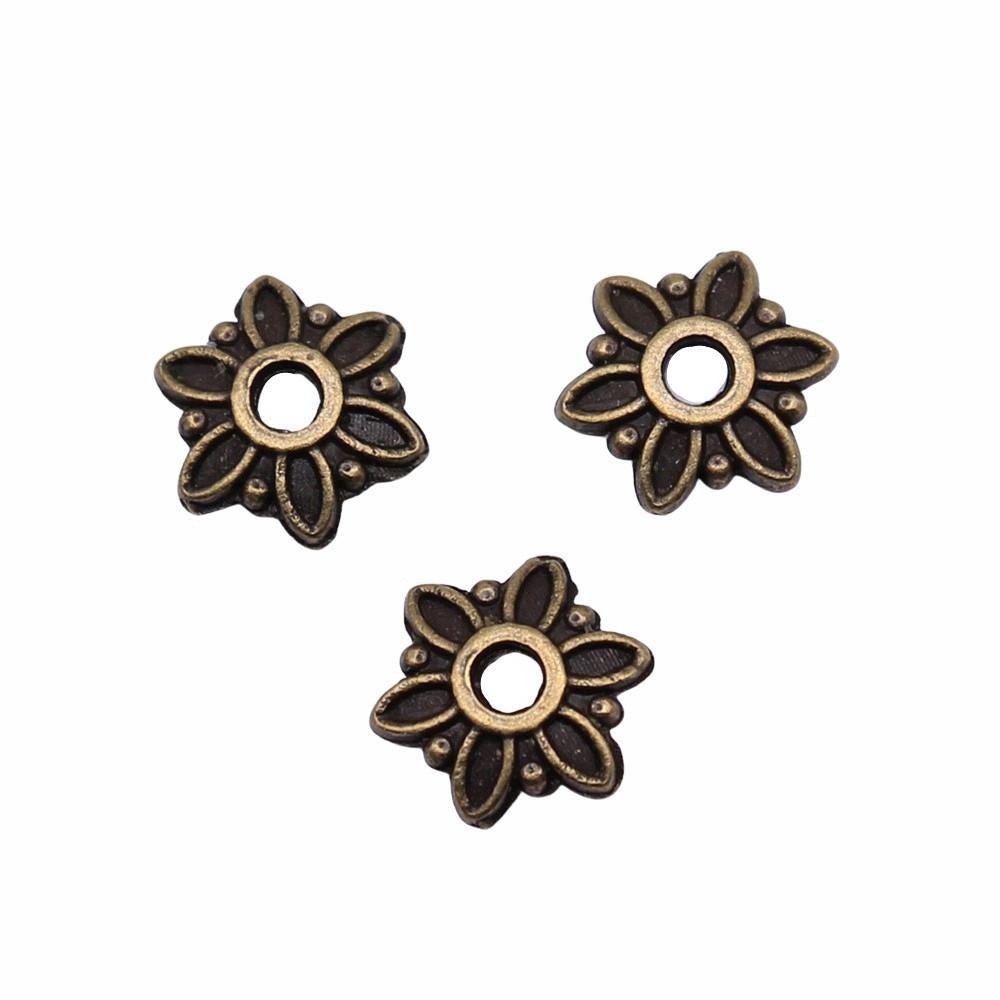 Multi Color Swirl Flower Bead Caps Spacer Beads For Jewelry Making Components