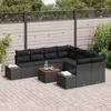 VidaXL Ensemble de canapé de jardin 9 pièces avec coussins en poly rattan noir et acacia 3347940