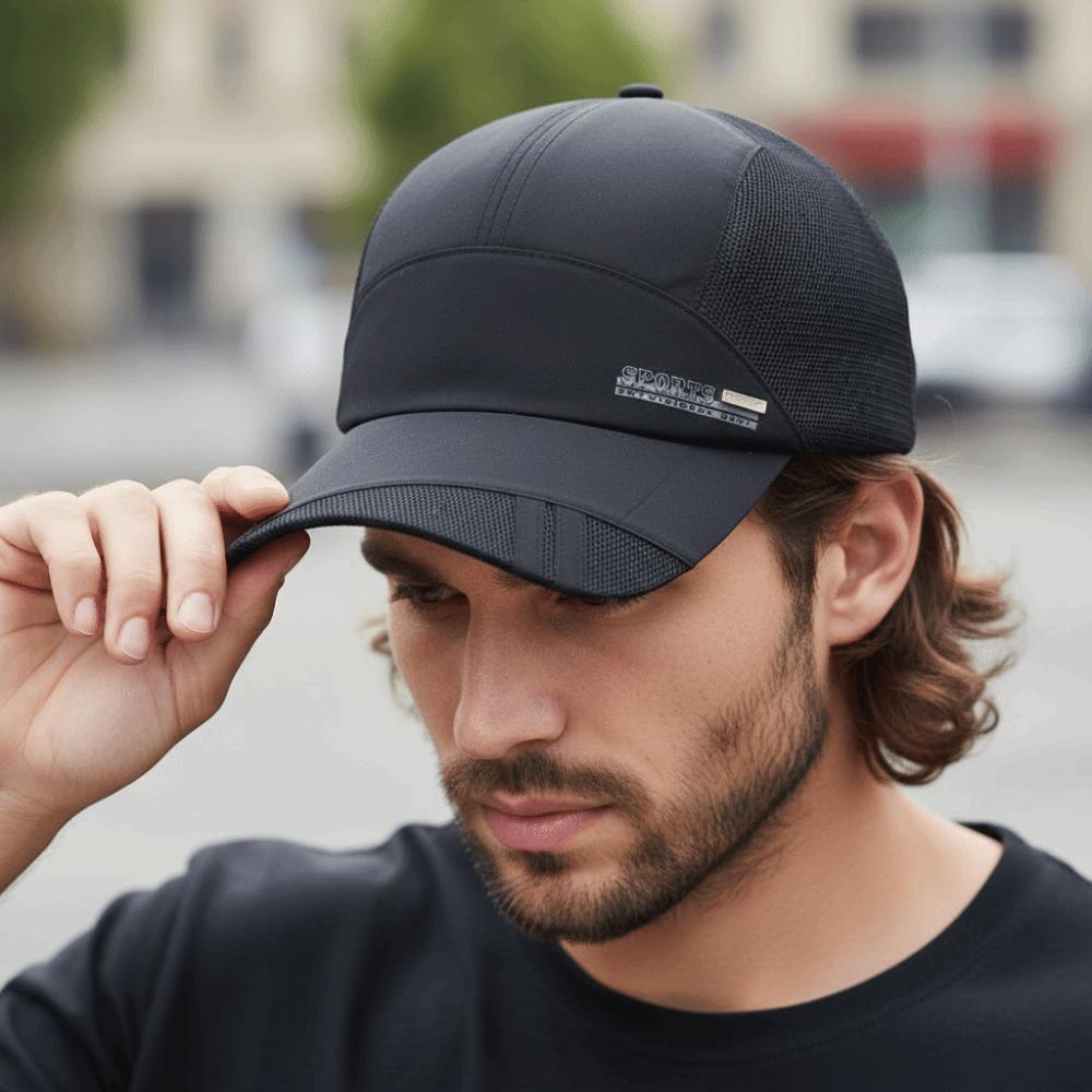 Breathable Perforated Quick-Drying Hat Sun Protection Adjustable Travel Sports Hat Letter Embroidery Fishing Cycling Hat