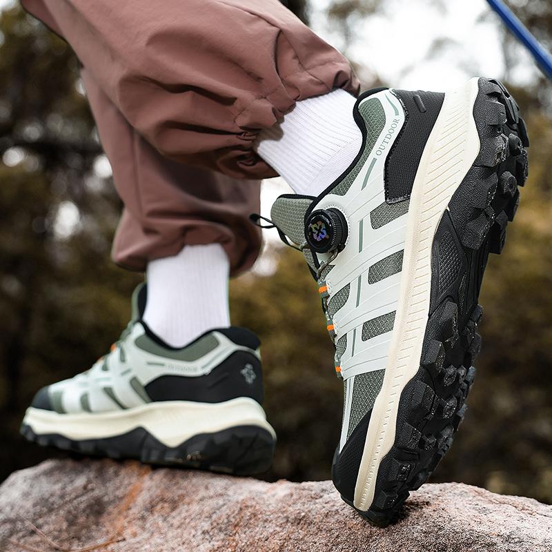 TUINANLE Mens Outdoor Hiking Non Slip Large Size Wide Walking Sneakers Rotating Button Casual Trainers