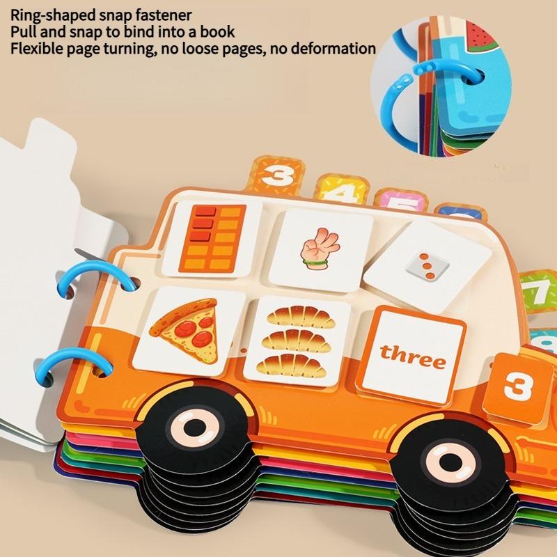 1SET car theme baby 1-10 digital learning quiet book early education educational science and education paper toys