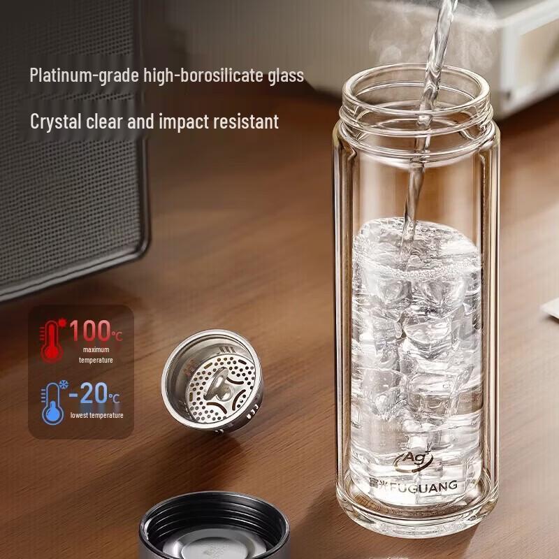 Fuguang Double-Layer Glass Tea Infuser Cup
