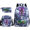 One Piece Zoro Print Student Backpack Set Casual Daypack with Shoulder Bag Pencil Case for Kids Teens School Supplies