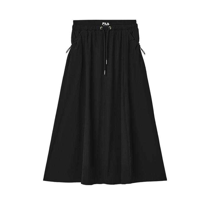 New FILA Casual Long Skirt Women's Jet Black F11W435302FBK