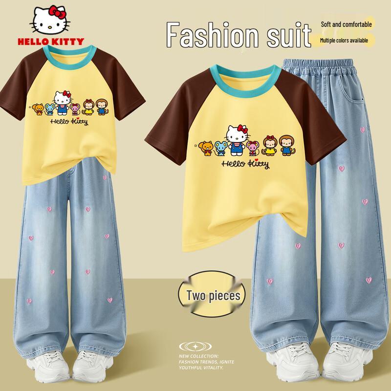 Hello Kitty Girls  Summer Denim Short Set 120