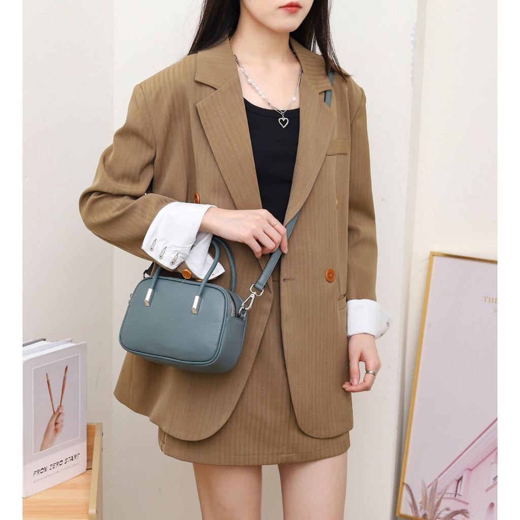 Cowhide Bags, Shell Bags Are Popular and Fashionable Niche, Women's Single Shoulder Practical Soft Portable Diagonal Cross Pillow Bag