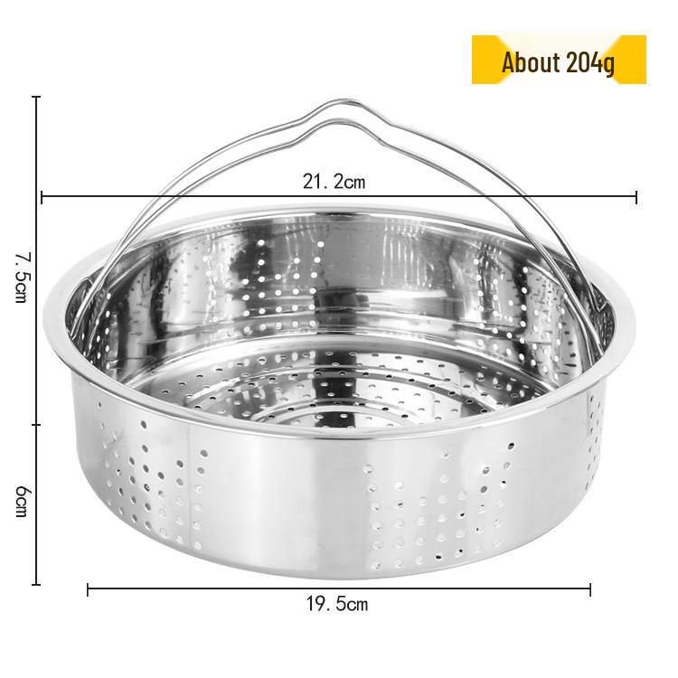 304 Stainless Steel Double Layer Steamer Rack with Egg Holder and Variable Hole Sizes
