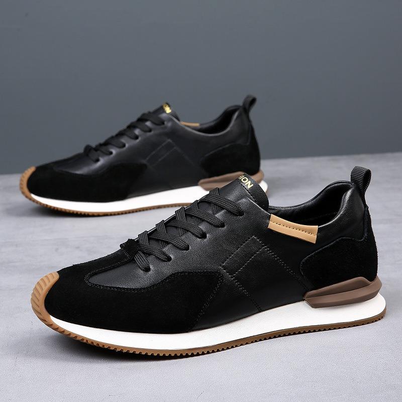 Men's shoes spring new leather breathable sports casual men's trend versatile thick sole