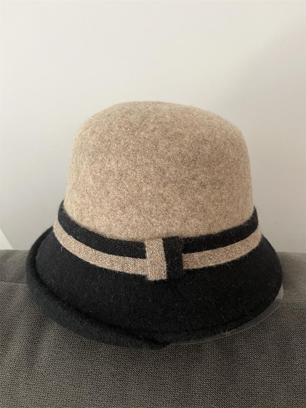 

Шерстяная шляпа женская осенне-зимняя элегантная шляпа-цилиндр с маленькими полями, универсальная, для маленького лица, высококачественная, теплая, повседневная шляпа-ведро Adult average size