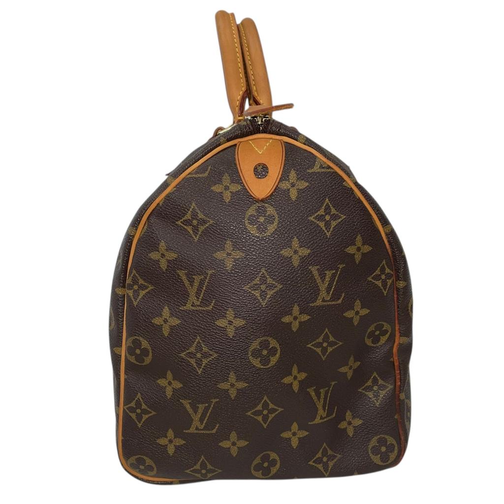 Used Louis Vuitton Monogram Speedy 35 M41524 Boston Bag Canvas Brown Authentic 1213