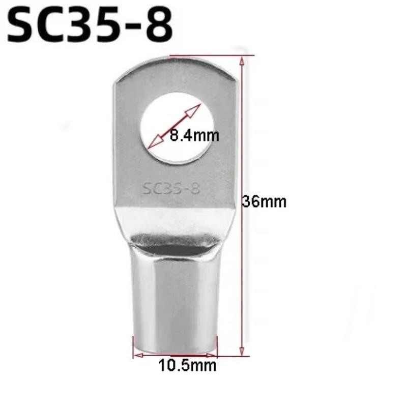 5/10 Pcs Tinned Copper Cable Lugs  Set Crimp Terminals Wire Welding Cable Connectors Suit SC16-6~SC35-12 Soldering Kit Bare Terminal