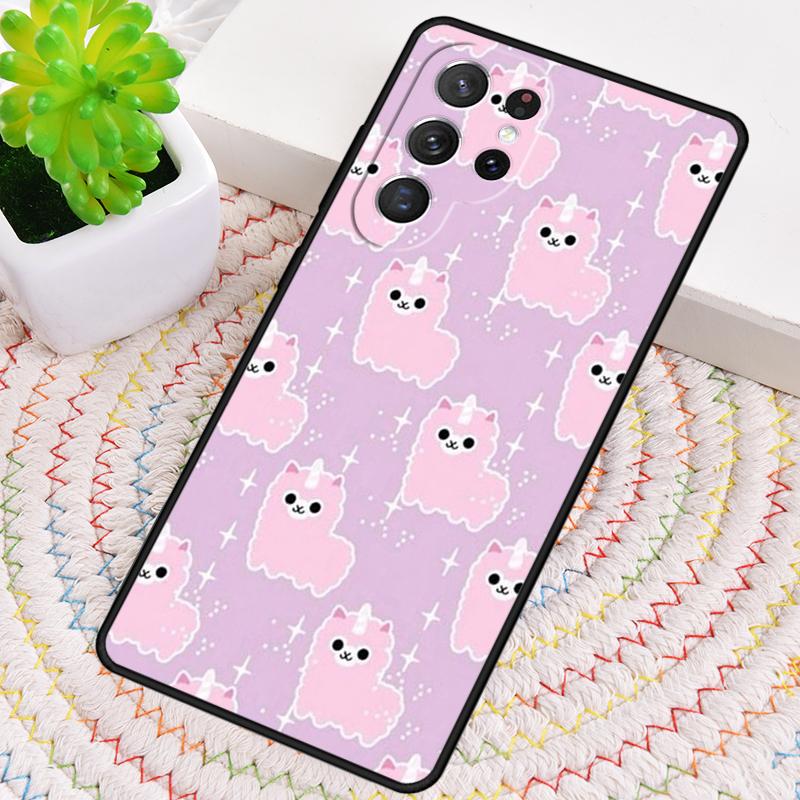 Kawaii Cute Llama Alpaca Silicone Phone Case For Samsung Galaxy note 10 pro S26 S25 S24 S23 S22 S21 Plus S25Ultra Capa Cover