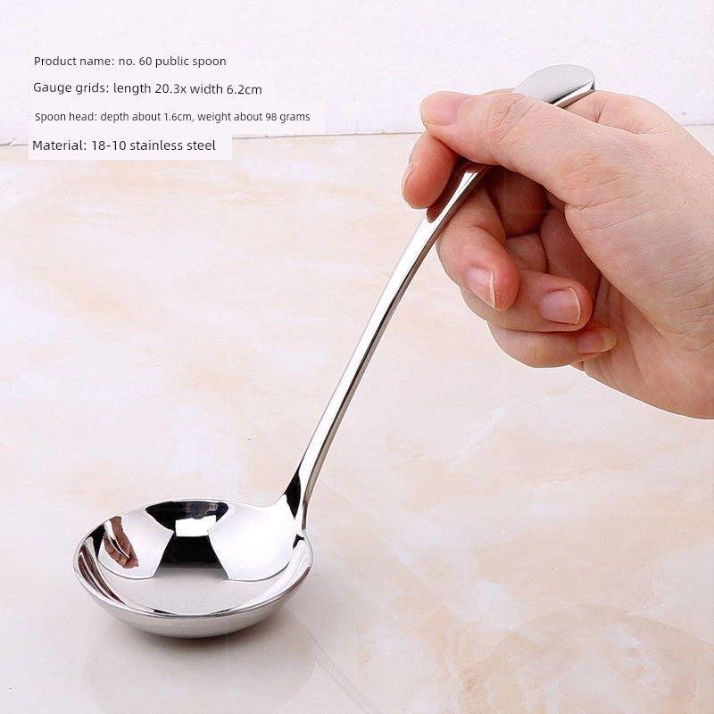 Household Soup Spoon 304J Stainless Steel Spoon Large Head Deepened Soup Spoon Dining Spoon Kitchen Soup Spoon Noodle Spoon