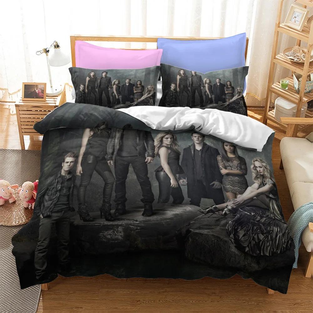 3D Printe The Vampire Diaries Duvet Cover Pillowcase Bedding Set Boys Girls Single/Double/Queen Size Bed Kids Adult 3piece Set