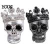 Car Air Conditioning Fragrance Clip Crown Skull Freshener Vent Clip, Diffuser, Metallic Metal Perfume Gothic Auto Interior Decoration Accessory
