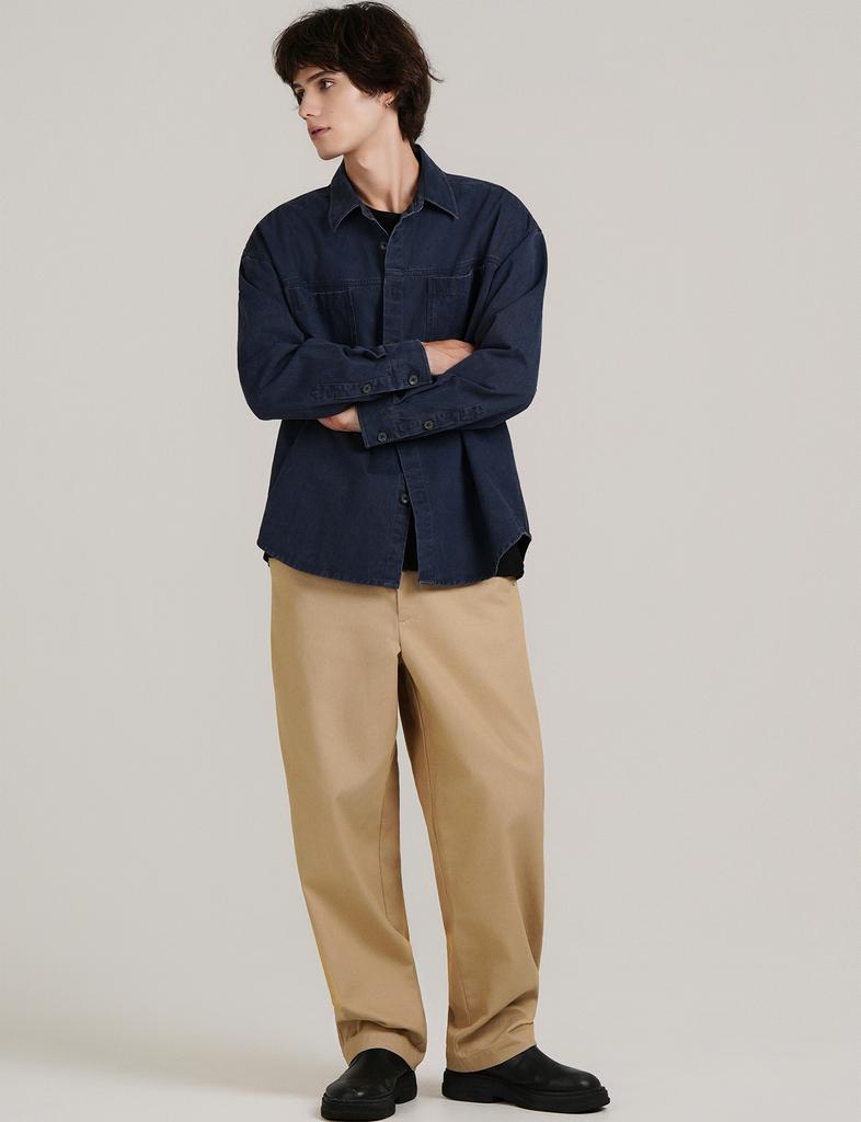 LXT Wide High-Density Cotton Chino Pants [Beige]