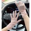 Ice silk spring and autumn thin ultraviolet summer riding driving cycling non-slip touch screen women's lace sunscreen gloves