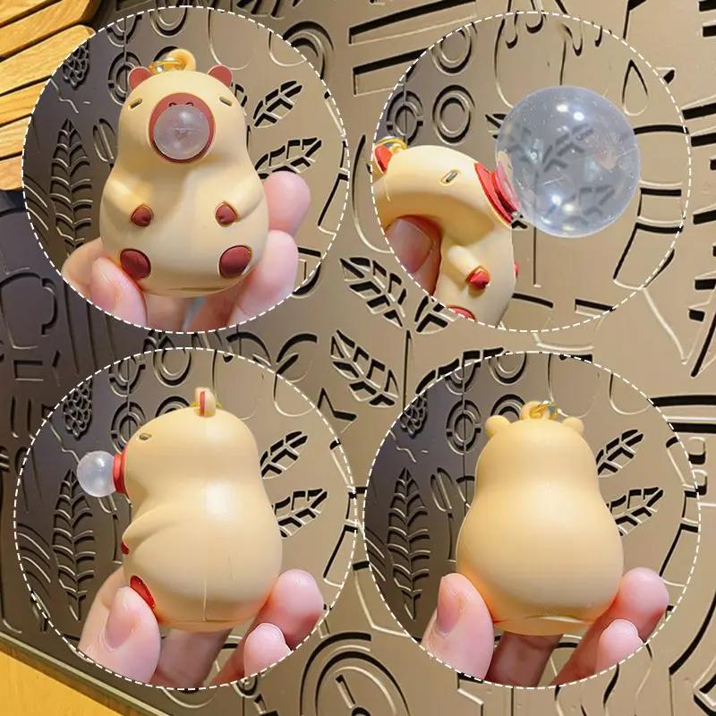 1-10 PCS Porte-clés Boule à bulles Capybara Jouet à presser pour Décoration de sac à dos Soulagement du stress Cadeau Souvenir de fête pour enfants Porte-clés Original