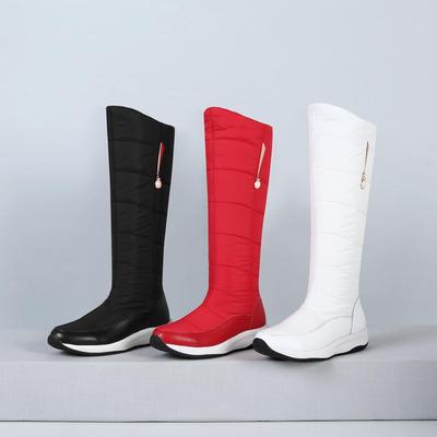 Q/Las botas de nieve de fondo plano para mujer son imprescindibles en invierno para mayor comodidad y calidez.. Botas largas de piel auténtica de felpa de gran tamaño