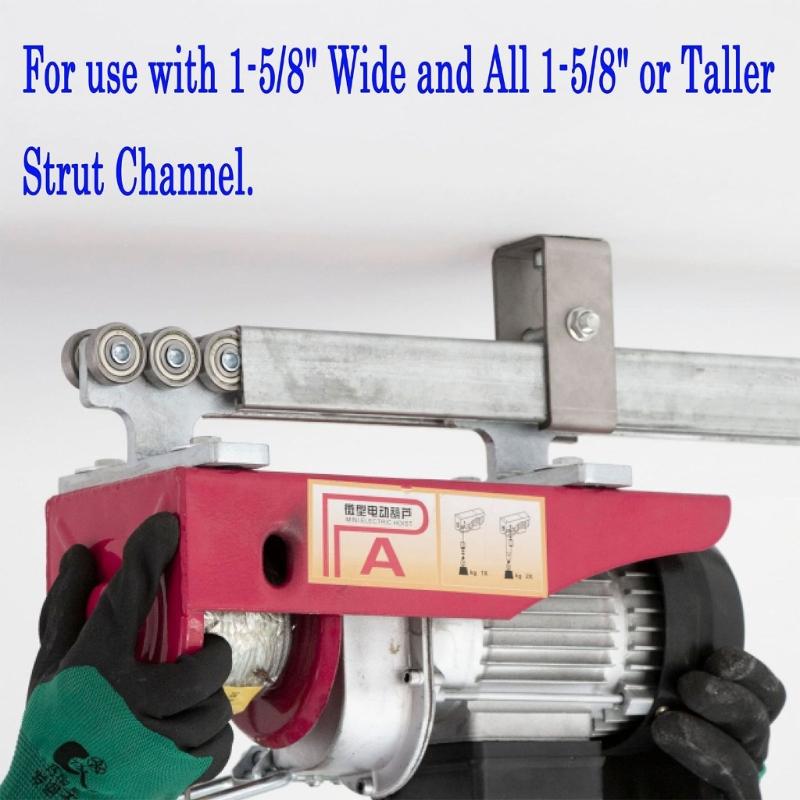 Solid Steel T Shaped Pulley Track Wheel Trolley Assembly Smooth Operation for 1-5/8" Width Channel 540lbs Load Capacity