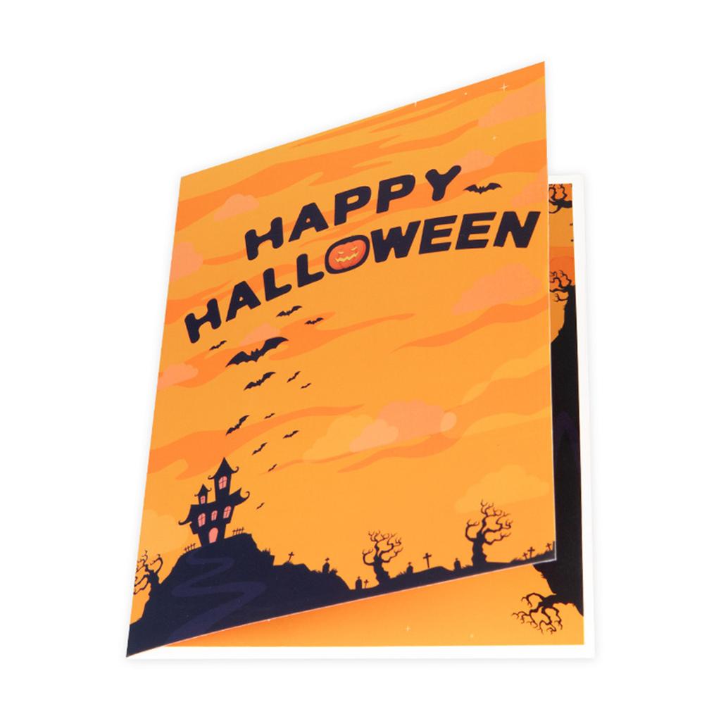 Spooky 3D Spider Castle Halloween Themed Greeting Card Portable Festival Card 3D Spider Castle Card Ornament