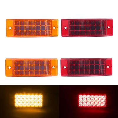 2PCS Auto Lkw 21 LED Seite Marker Umrissleuchte Hinten Lampen Wasserdichte Rücklicht Lkw Anhänger LED Umrissleuchten bernstein Rot