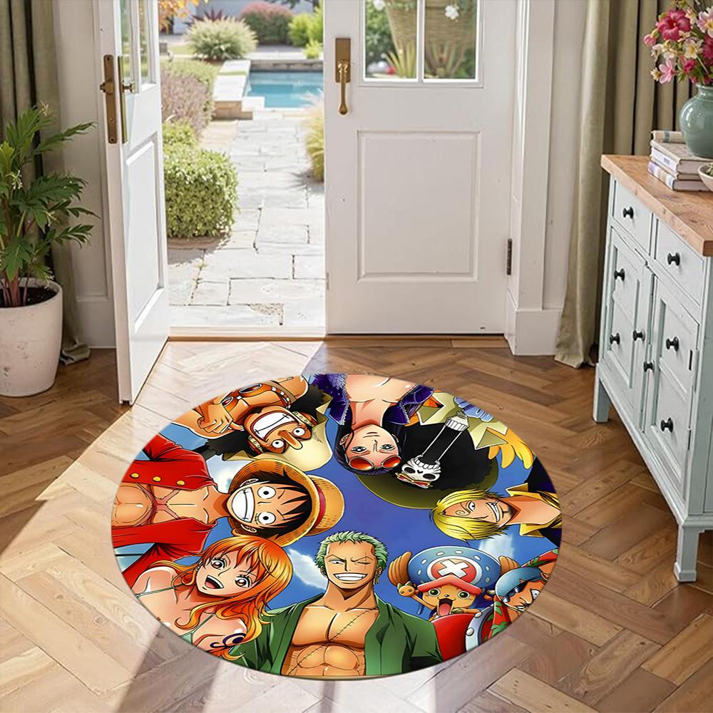 Zoro's Round Floor Mat Suitable for Game Room Entryway Study room Dormitory Anti-slip Round Rug Anime Office Decor Perfect Birthday Christmas Gift Ide