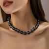 European Style Crystal Bead Necklace for Women - Short Clavicle Chain