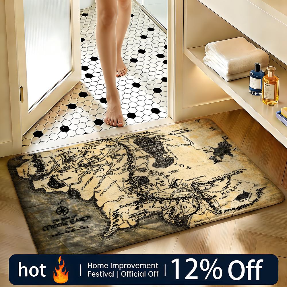 Soft Absorbent Non-Slip Rug Movie Lords of the Rings Floor Mat Home Decor Doormat Bedroom Floor Mat Shower Carpet