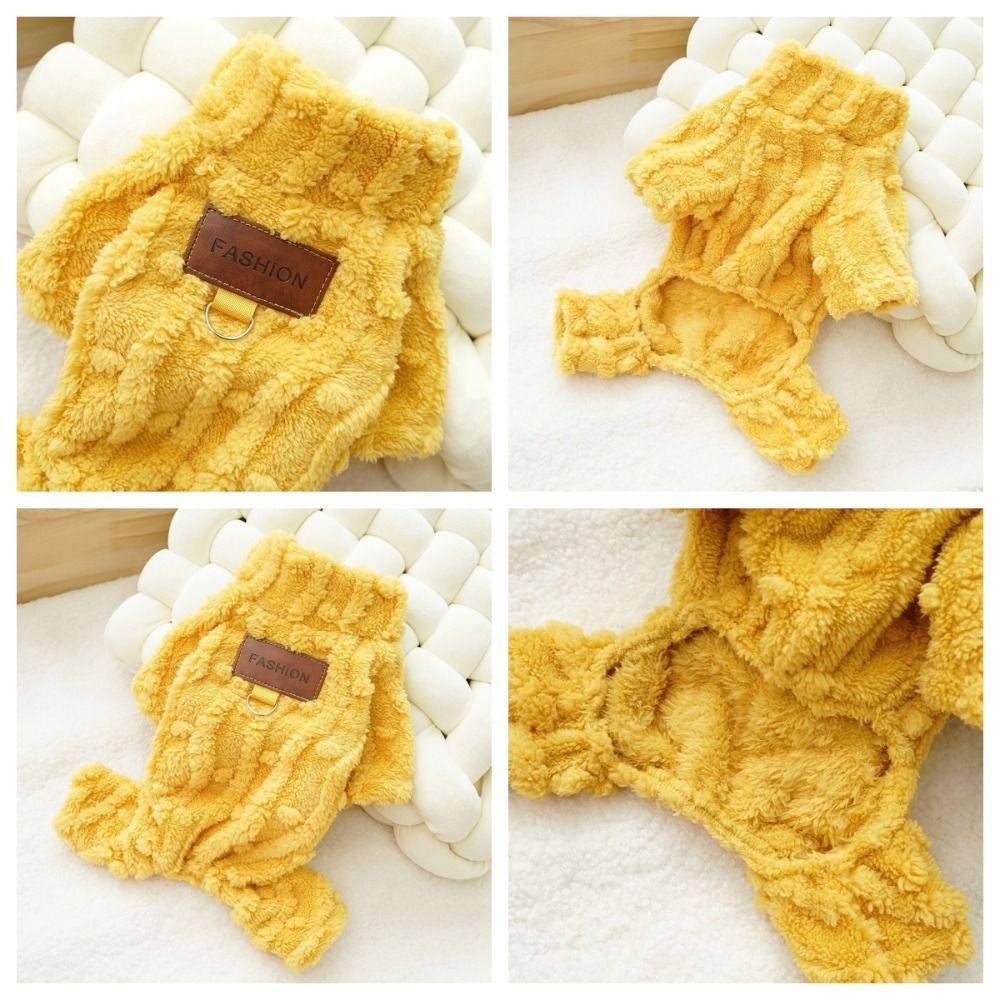 Plush Cat Winter Sweater Pink Green Yellow Pet Clothing New Fleece Jumpsuit  Indoor Wear