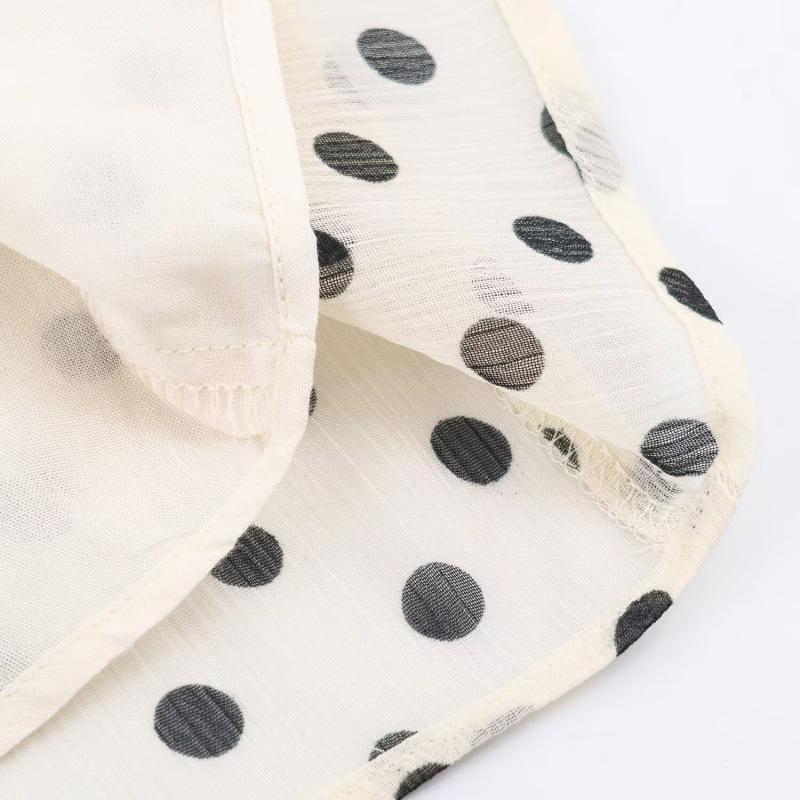 Women's Fashion: European and American Style Polka Dot Casual Loose Long Sleeve Shirt