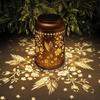 Solar Lantern Featuring a Hummingbird Design, Perfect for Outdoor Decor. It Includes a 600Mah Rechargeable Battery, Making It Ideal for Yard Art