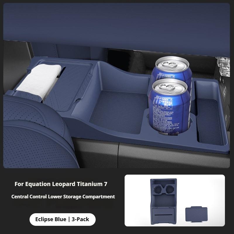 For BYD Ti7 Formula Leopard Titanium 7 Center Console Lower Storage Boxsilicone Storage Box Center Console Modify Anti-slip Pad