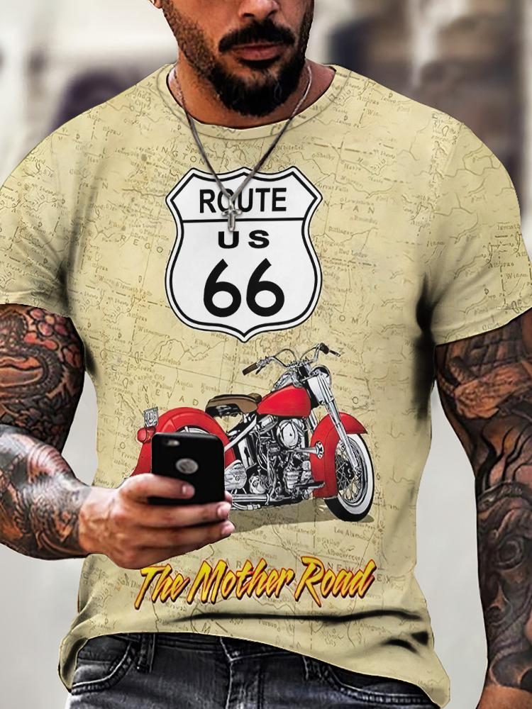 Vintage Street Exploration 3D-gedrucktes Herren-T-Shirt Neues Trend-T-Shirt Vintage Locker Sommer Rundhals Kurzarm Unisex-Oberteil