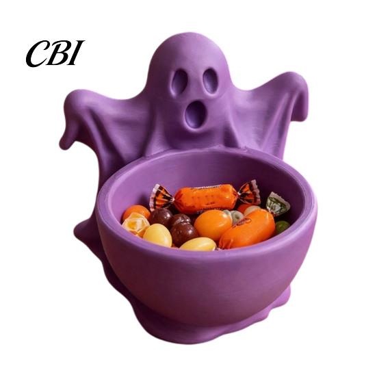 Modern Minimalist Desk Ornament 3D Printed Ghost Candy Bowl for Halloween Party Decorations, Multi-functional Desktop Storage Functional Autumn