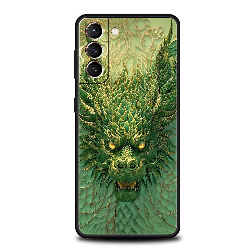 Custodia per Telefono Chinoiserie Fiore Drago Loong per Samsung Galaxy S26 S25 S24 S23 S22 S20 S21 FE Ultra S25 Edge Plus Cover Morbida in TPU