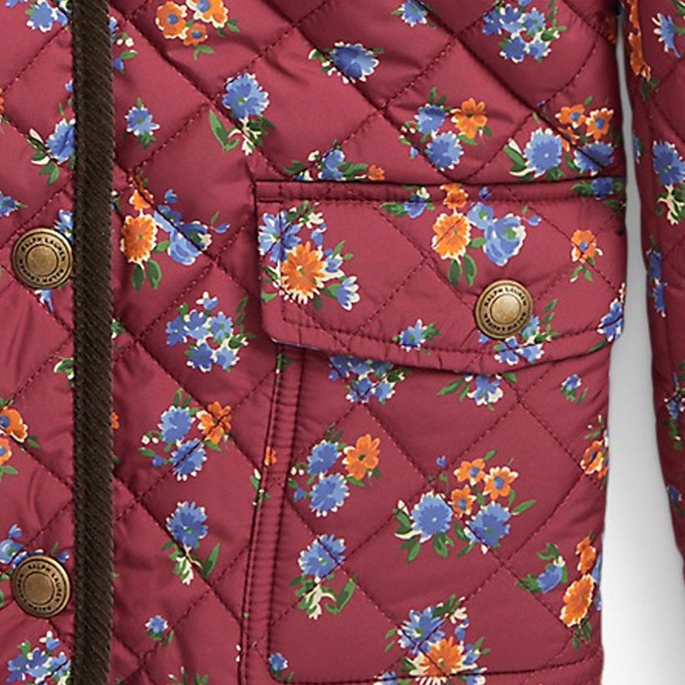 Polo Ralph Lauren Bomullsjacka FW23 Blommigt Tryck Tjock Bomullsrock Barnjackor Röd CWPOOTWG2820058-600