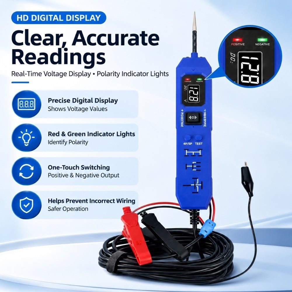 LED Digital Display Circuit Tester 3.5-36V Power Probe Portable Auto Test Pen Automotive Repair